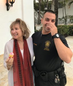 Judy Lusking and Officer Soca
