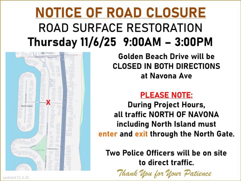 ROAD CLOSURE – 11/6/25